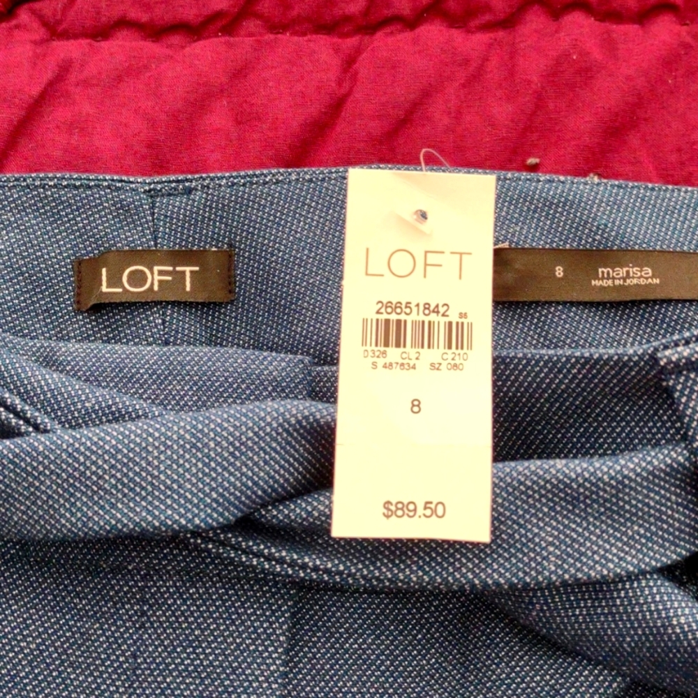 Loft size 8 dress pants, blue , never worn tags still on